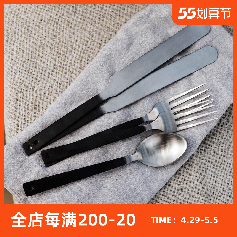 North Bombay BAREBONES Nordic wind retro outdoor picnic Stainless Steel Western Dining With Knife Fork Steak Knife