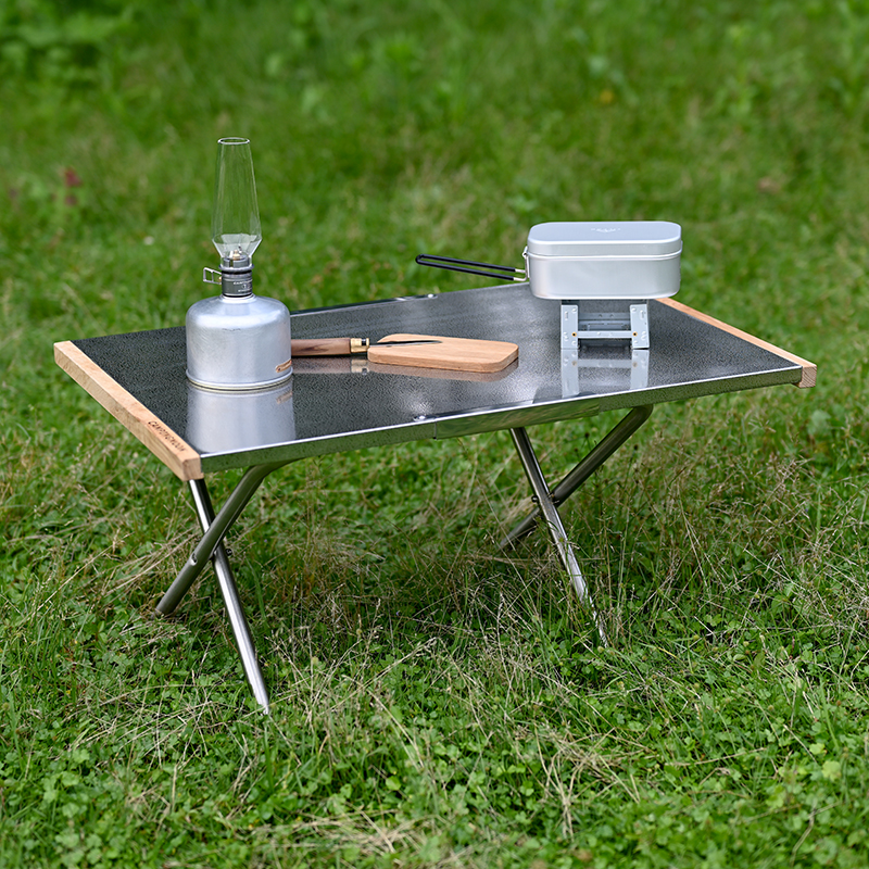 CAMPINGMOON COMMON Outdoor Portable Steel Table Picnic Barbecue Table Campaign Heat-resistant Folding Table T380