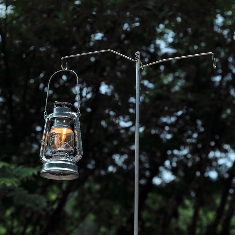 CAMPINGMOON COMAN STAINLESS STEEL THREE-SECTION LIGHT STAND LARGE VAPOR LAMP KEROSENE LAMP LED CAMPING LIGHT STAND