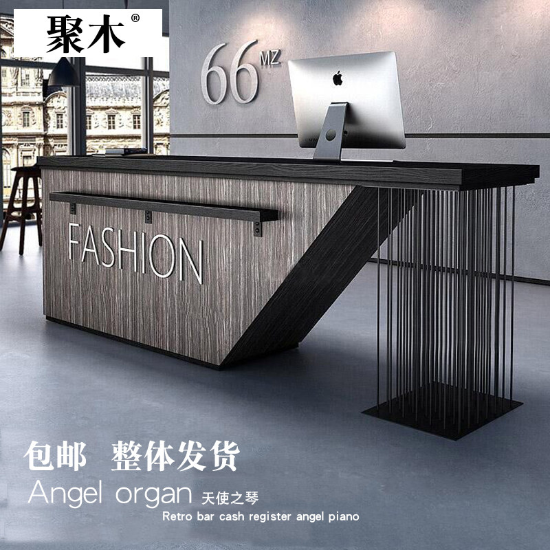 Industrial Wind Retro Antique Iron Art Collection Silver Counter LOFT Beauty Institute Front Desk Company Reception Desk Clothing Shop Bar Counter Desk