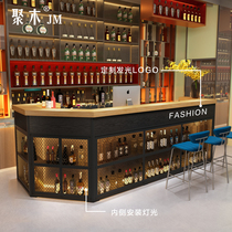  Retro cashier Clothing store counter Barbecue shop Bar bar restaurant front desk Special-shaped corner custom reception desk