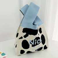 X040-1#синий рис с рисунком коровы