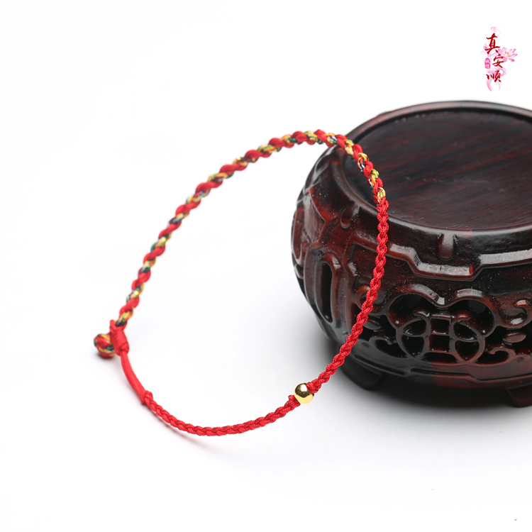 Năm sinh của Zhen An Shun vòng chân dây đỏ 999 chân vàng 3D chuyển vàng cứng hạt ác linh hồn an toàn và bình yên quá cũ lắc chân bạch kim