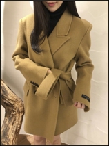 Woolen coat women 2020 autumn and winter New Korea East Gate waist slim short double-sided cashmere coat women