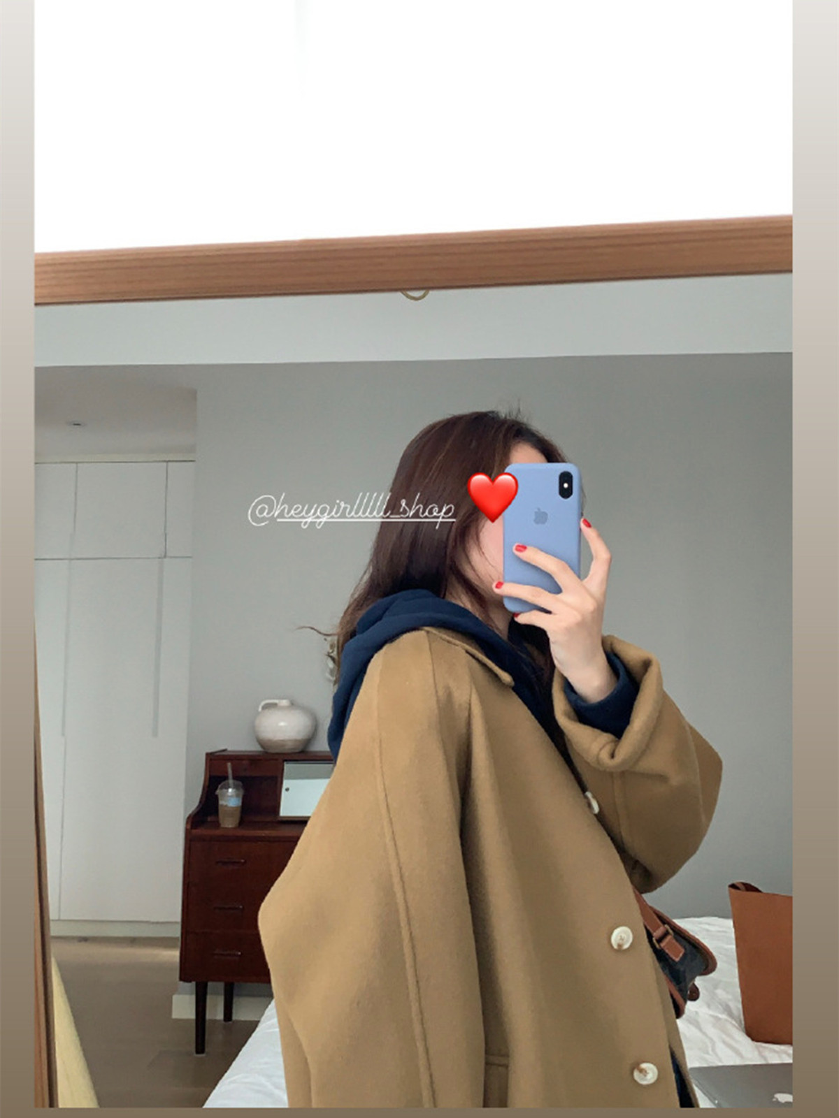 Double face cashmere big coat female medium long version 2021 new single row buttoned camel colour thickened double face fur coat daughter
