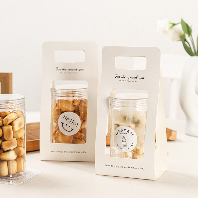 INS Transparent Nougat Dried Fruit Plastic Bottle Cookie Sealed Jar Snowflake Crisp Milk Date Portable Packaging Jar