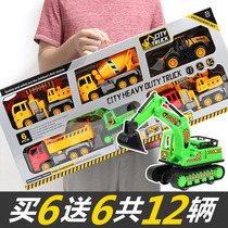 Childrens toy educational engineering vehicle model electric excavator luminous music Universal bulldozer floor gift