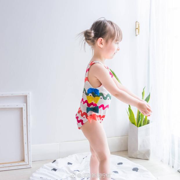 Mới phụ nữ nghỉ trang trí Tongcai Hồng sóng sọc nơ trẻ em đồ bơi mảnh áo tắm ngay áo tắm dài tay