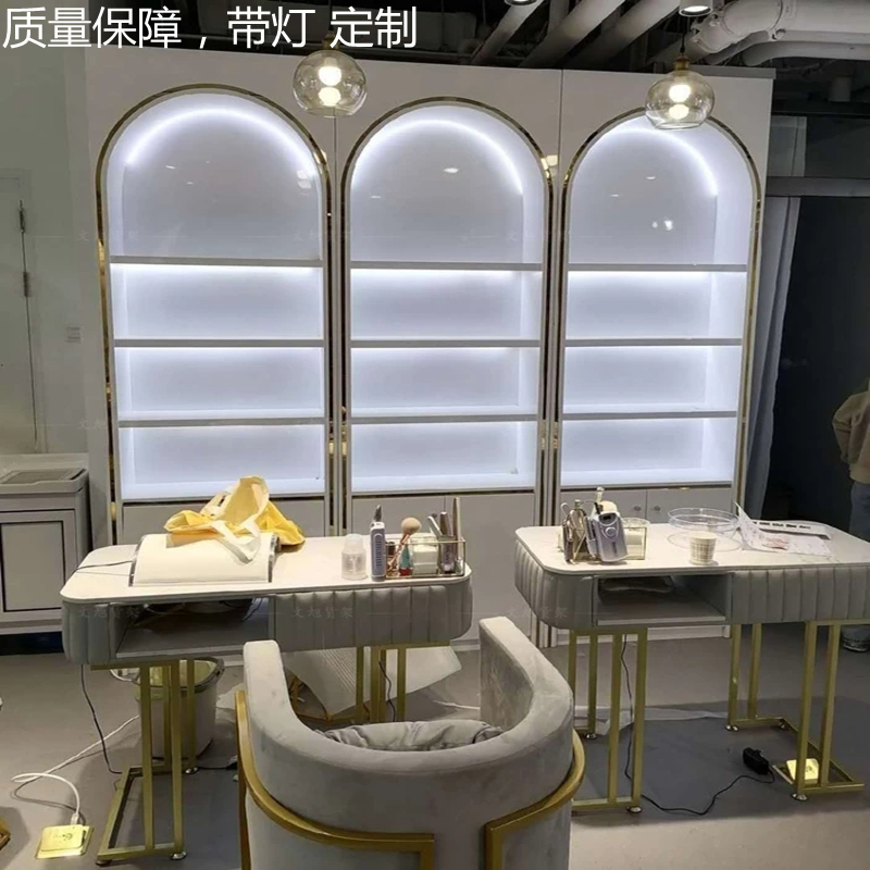 Cosmetics display cabinet baking paint shopping mall acrylic cabinet Image Display Cabinet beauty salon nail shop container customization