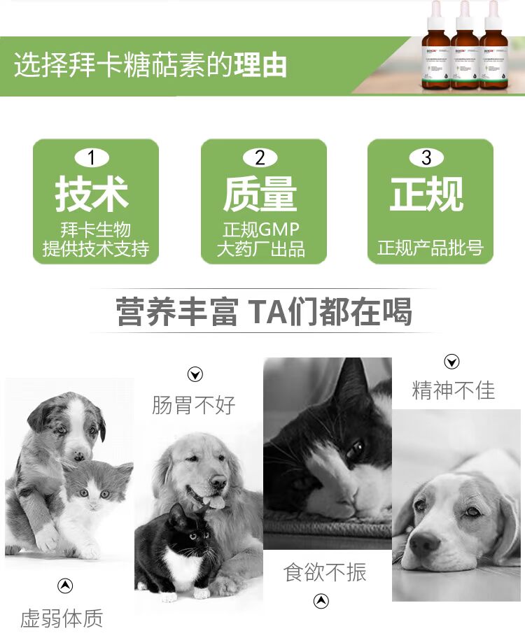 Baika uống lỏng pet dog cat chống virus để cải thiện khả năng miễn dịch con chó con chó chống căng thẳng dinh dưỡng và sản phẩm y tế sữa cho chó rẻ