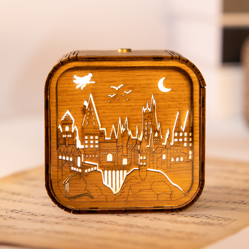 Harry Potter Perimeter Creative Swing Piece Music Box Octaonic Box 3D Small Night Light Send Girl Children Birthday Presents