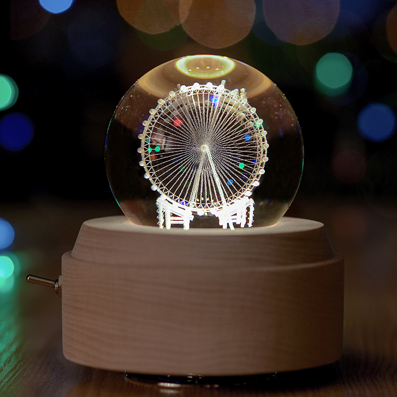 Ferris wheel Crystal ball rotating music box Music box Girl birthday wedding gift to send new people Tanabata Valentine's Day