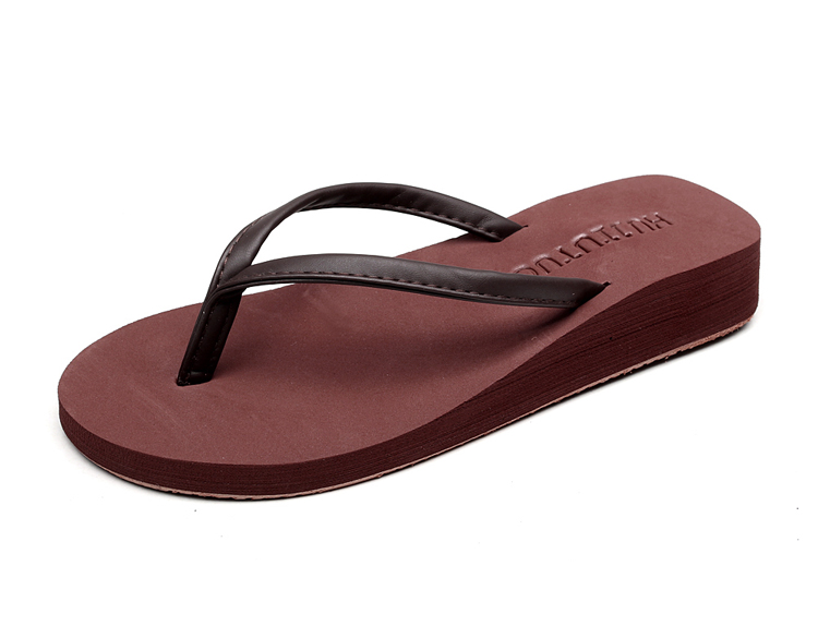 Flip-flop nữ thời trang mùa hè bên bờ biển Hàn Quốc phiên bản của dốc bãi biển với một đáy dày bên ngoài mặc một phẳng ra chống trượt flip-flops