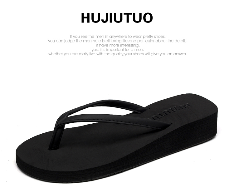 Flip-flop nữ thời trang mùa hè bên bờ biển Hàn Quốc phiên bản của dốc bãi biển với một đáy dày bên ngoài mặc một phẳng ra chống trượt flip-flops