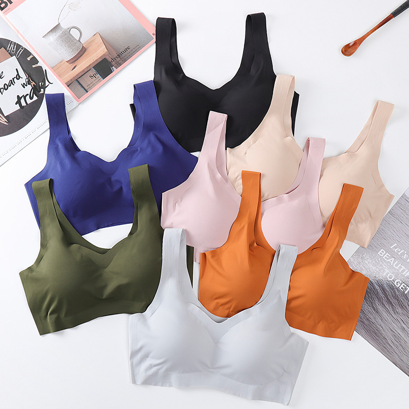 Yinhao Ice Silk Seamless Underwear Women's Thin Summer Sports Vest-Style Bra Yoga Running Shockproof Sleep Bra