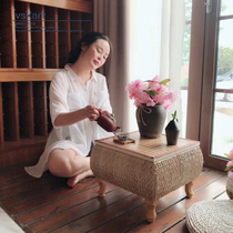 Window sill Japanese table storage balcony rattan bay window table Zen simple bay window table small coffee table small table