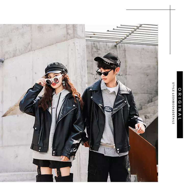 2019 mùa thu mới Hàn Quốc cặp đôi giải trí xe máy da nam trẻ trung áo khoác da PU áo khoác đẹp trai thương hiệu thủy triều - Quần áo lông thú shop áo khoác nam