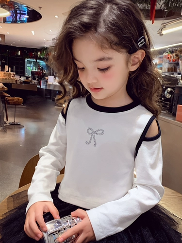 Весенний детский базовый лонгслив для отдыха, в западном стиле, популярно в интернете