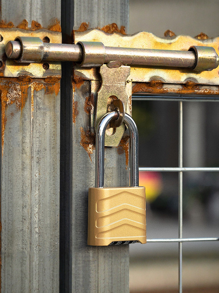 Large Combination Padlock for Cabinets, Doors, Outdoor Use, Four-Digit Code, Household, Old-Fashioned Warehouse Small Padlock