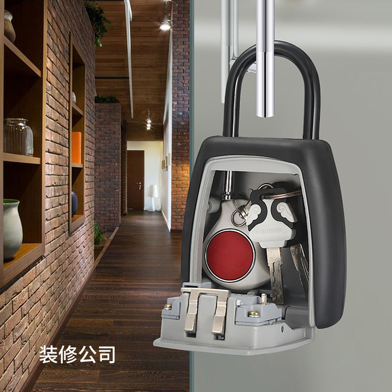 Free installation of wall-mounted key box storage box outdoor folk and password key box metal password padlock key box