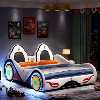 Solid wood children bed boy bed single bed with guardrail student bed car bed children's room boy bed children's bed