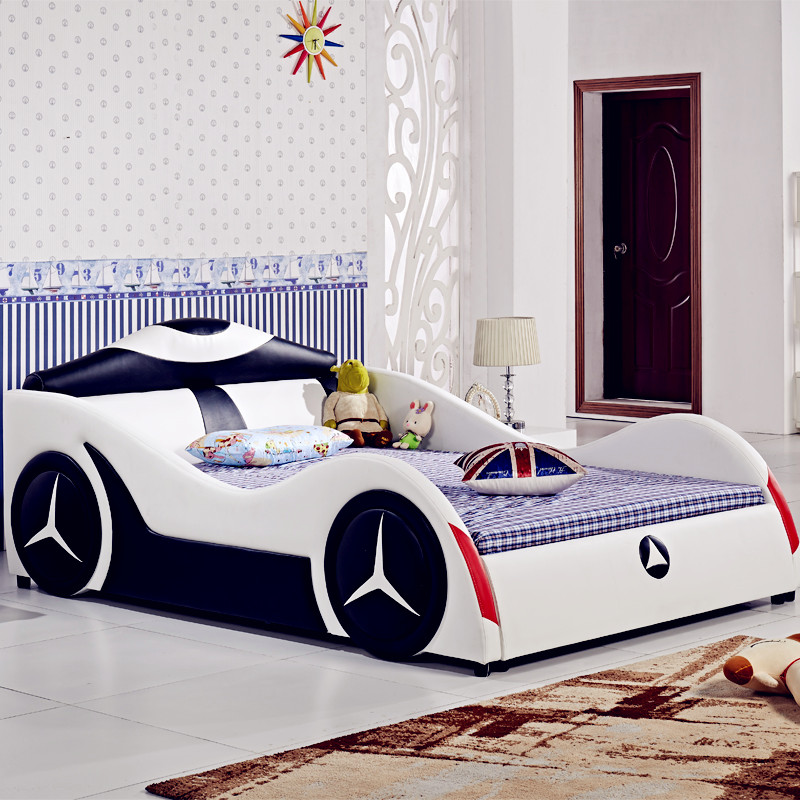 Child Bed Boy Car Bed With Guardrails Solid Wood 1 2 m Storage With Guardrails Single Bed Cartoon Bed Solid Wood Bed