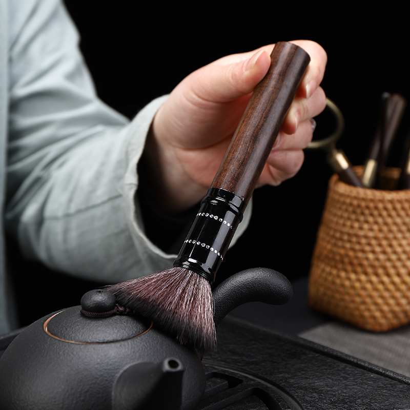 Tea brush, tea pen, pot raising pen, water brush, tea tray, black sandalwood, red sandalwood, rosewood, kung fu tea, tea table, tea ceremony zero