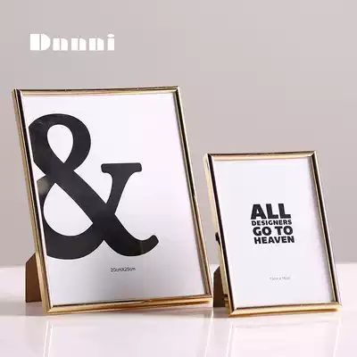 Dnnni Nordic square plated gold side plastic photo frame home bedroom study model room decorations ornaments
