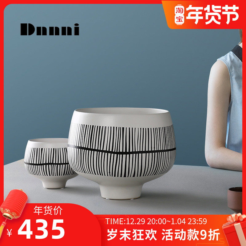 Dnnni Ceramic Flower Pot Simple Creative Home Model Room Living Room Hotel Vase Insert Craft Jewelry Ornament