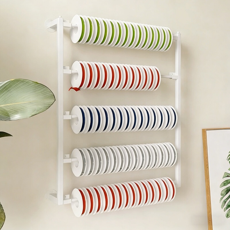 Ribbon Storage Rack, Flower Shop Wrapping Paper, Ribbon Shelf, Wall-Mounted Scarf, Silk Scarf Display, Fabric Sample Wall Hanging Rack Ribbon Storage Rack, Flower Shop Wrapping Paper, Ribbon Shelf, Wall-Mounted Scarf, Silk Scarf Display, Fabric Sample Wall Hanging Rack