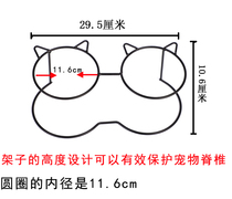 Pet dining table cat bowl dog bowl high shelf double bowl bowl dish small dog cat supplies protection cervical vertebra iron frame