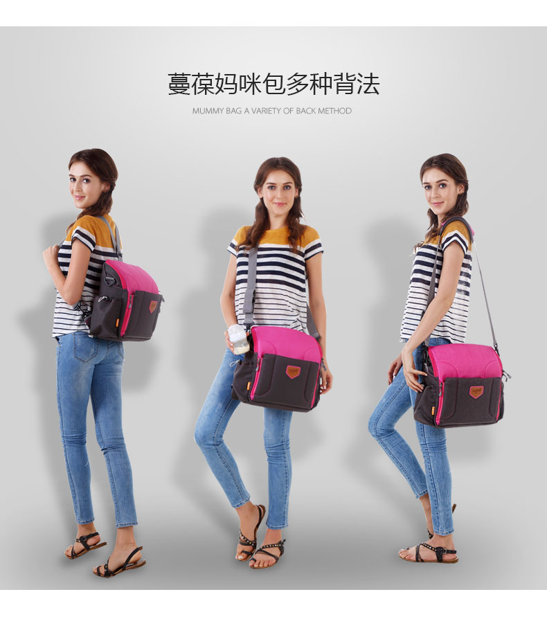 Túi đa năng Mummy túi thời trang đeo vai chờ đợi gói bé bé gấp ghế đẩu ghế ăn túi bỉm sữa chính hãng