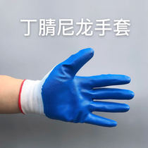 Semi-rubber gloves blue rubber gloves nitrile nylon gloves a pack of twelve pay