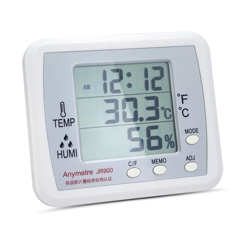 Electronic humitometer high-precision home indoor temperature and humidity meter with clock functional virtues JR900-Taobao