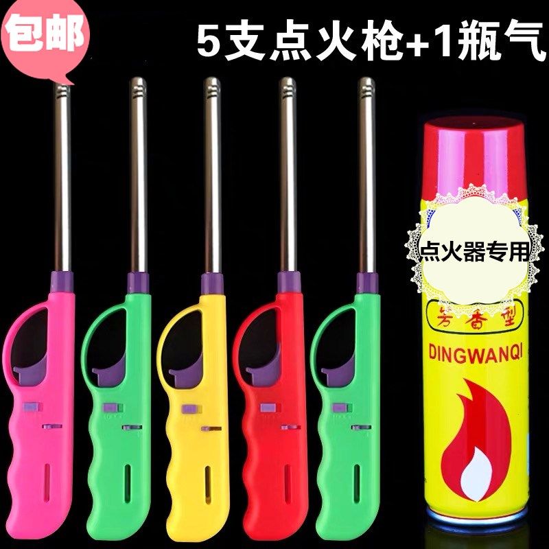 Lighter long handle gas cooker Lighter Gun Kitchen Gas Flame Lighter Gun Durable Lengthened Fragrant Flame Lighter