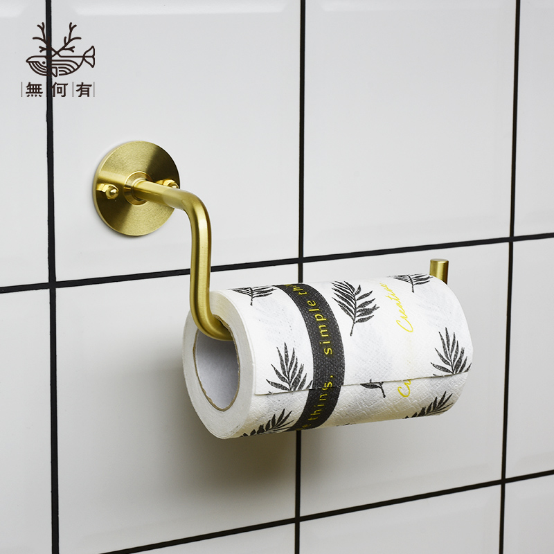 Ruikeju brass paper towel holder roll toilet paper hanger powder room toilet toilet paper holder roll paper holder free punch all copper
