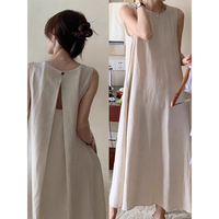 Sleeveless vest dress women's summer 2026 new design niche loose temperament mid-length skirt