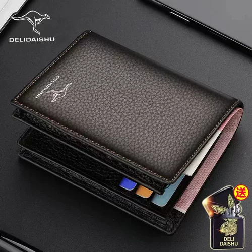Мужской короткий бумажник, кожаный вместительный и большой кошелек с молнией, из натуральной кожи, увеличенная толщина