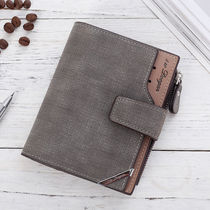 New canvas mens wallet buckle short multi-position multi-position zero wallet drivers license student Han version leather bag clip tide card