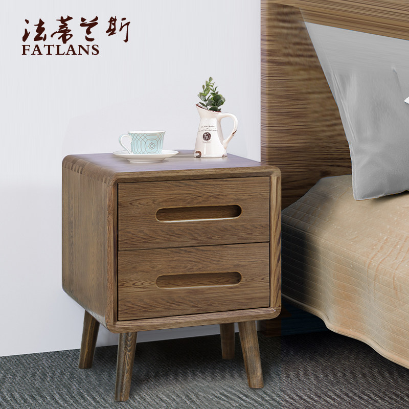 25-30-35-40-45-50cm Wood Wax Oil Hupeach Color Pure Solid Wood Bed Side Cabinet Oak Mini Small Bed Head Cabinet