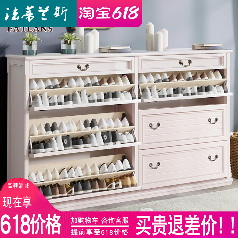 Full solid wood Large size 1 4-1 6-1 8 m Custom large capacity 1 2 Entrance Hopper American Light Luxury Shoes Cabinet large