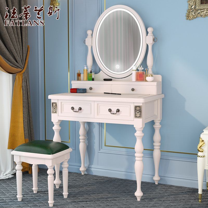 Full solid wood smart belt lamp 50 60 70cm makeup table 1 m led small family type 90 American 80 Mini make-up table