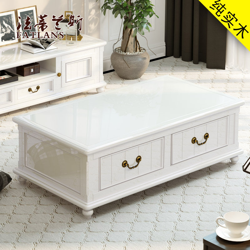 Pure solid wood 11 21 3 m white American country living room walnut wood tea several rectangular 1 5 squares