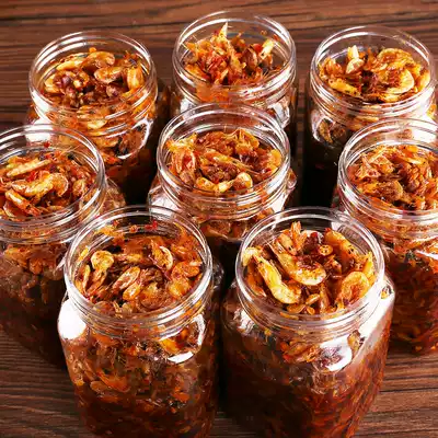 Hunan specialty spicy shrimp sauce tempeh shrimp instant shrimp snacks shrimp noodles mixed rice dishes 280g bottles