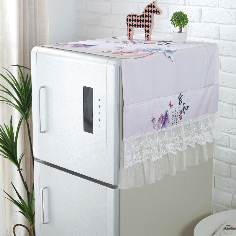 Double door refrigerator cover towel Multi-purpose water dispenser cover cloth TV cover Simple series universal cover towel dustproof