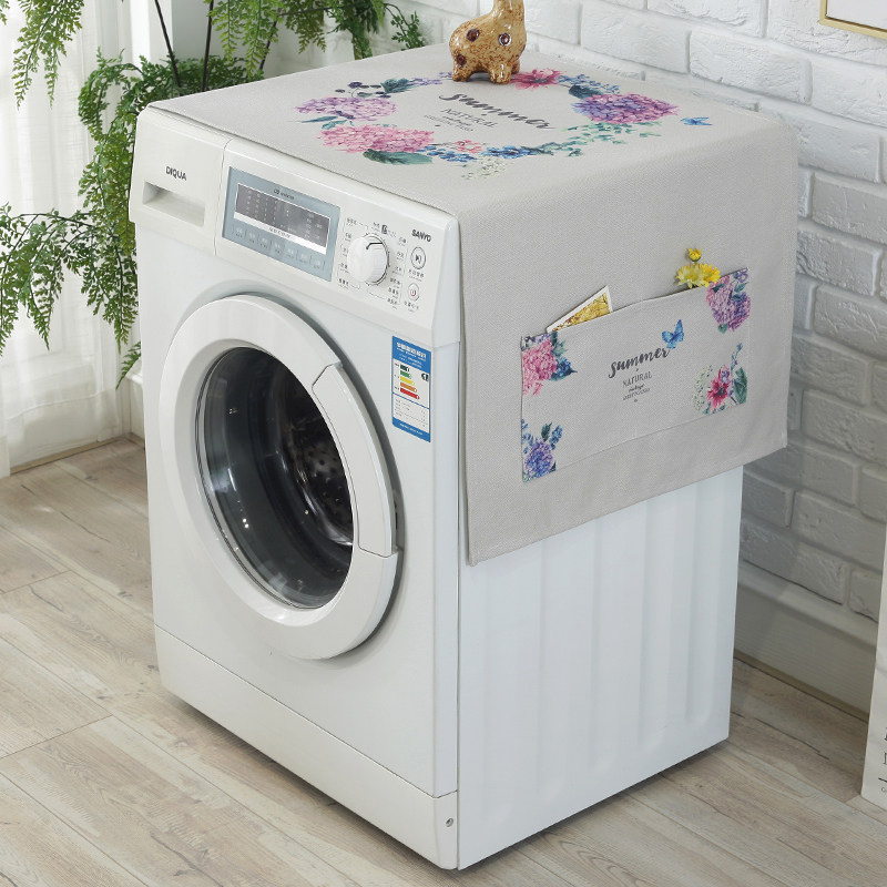 Cotton and linen washing machine dust cover Refrigerator cover cloth cover Household bed cabinet cloth dust cover Drum washing machine universal cover towel