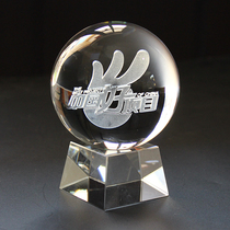 Crystal ball ornaments 3D carved custom logo3D model building stereoscopic plane production can be customized photos