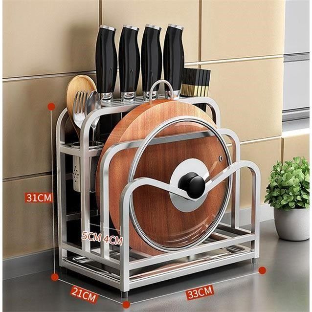 Stainless steel kitchen rack Kitchen supplies Cutting board Cutting board seat Storage rack Storage layer rack with shelf rack