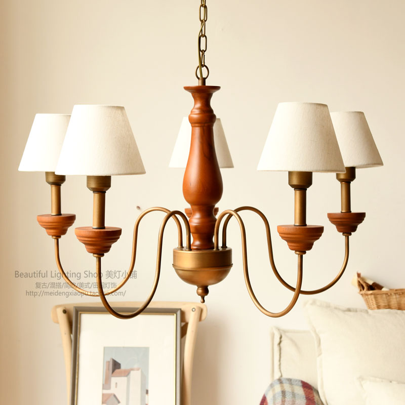 Solid wood chandelier Retro - American Country English - style Japanese - style House