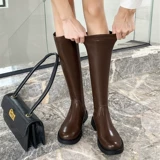 Демисезонные утепленные высокие сапоги, ботинки, из натуральной кожи, коллекция 2023